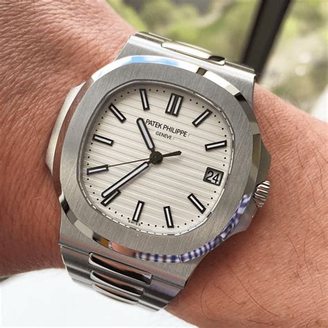 patek philippe nautilus white dial price|patek philippe nautilus 5711 price.